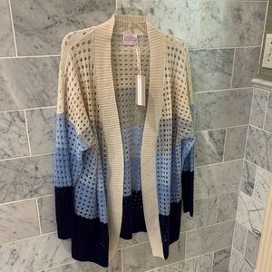 Colorblock Open Knit Cardigan ❤️Brodie Cashmere Size M